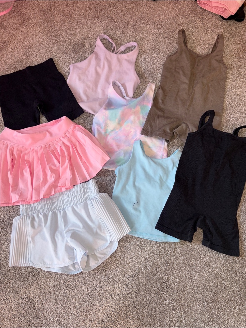 Girls' Mixed Color Active & Skort Bottoms Set